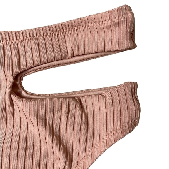 Sanctuary Pink Ribbed Cut Out Bikini Bottom XL - Picture 3 of 5